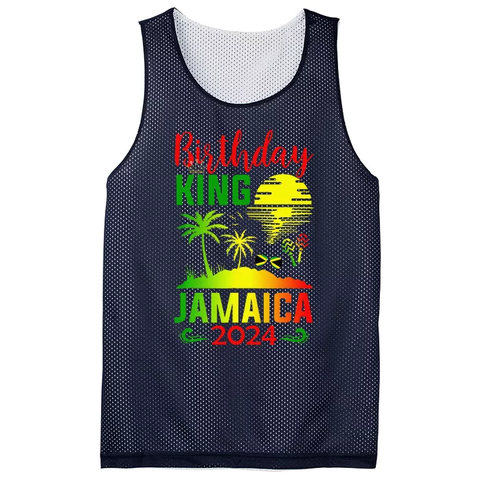 Birthday King Jamaica 2024 Jamaican Vacation Trip Mesh Reversible Basketball Jersey Tank