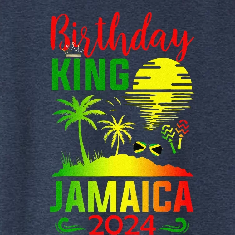 Birthday King Jamaica 2024 Jamaican Vacation Trip Women's Crop Top Tee