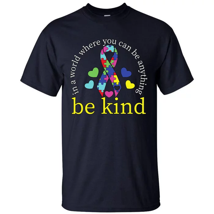 Be Kind Kindness Puzzle Love Autistic Autism Awareness Tall T-Shirt