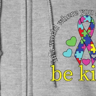 Be Kind Kindness Puzzle Love Autistic Autism Awareness Full Zip Hoodie