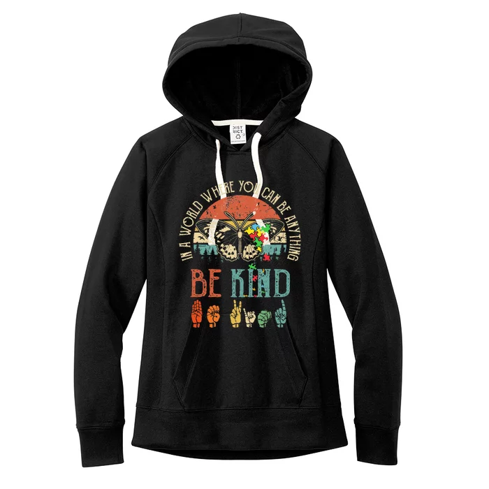 Be Kind Kindness For Women Autism Awareness Women's Fleece Hoodie