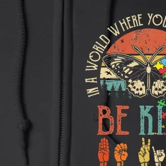 Be Kind Kindness For Women Autism Awareness Full Zip Hoodie