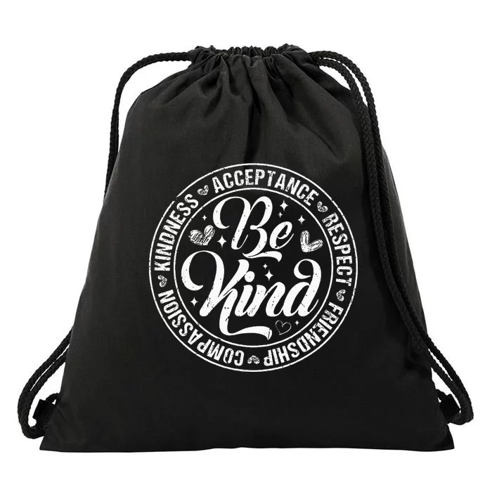 Be Kind Kindness Acceptance End Bullying Unity Day Orange Drawstring Bag