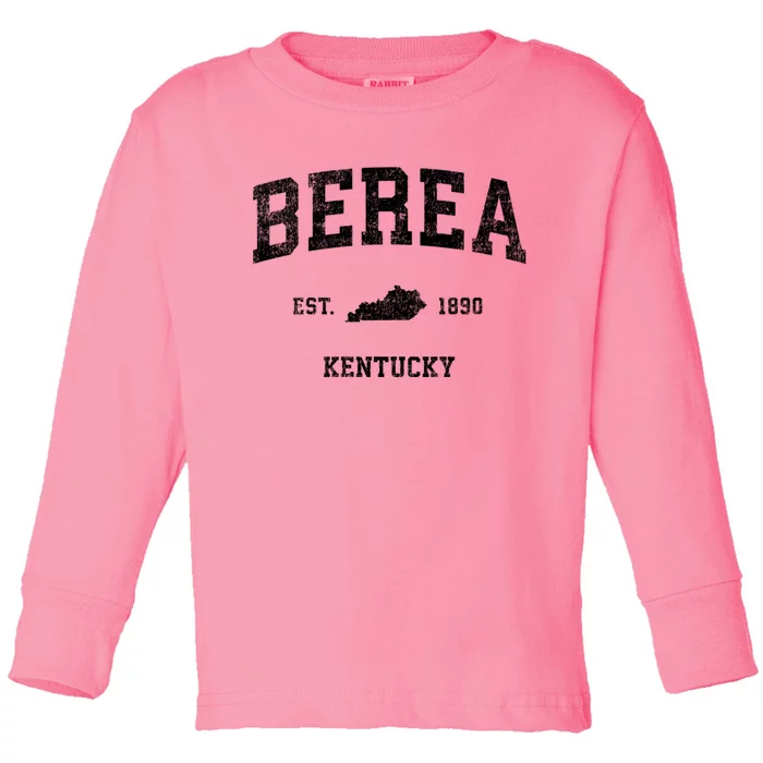 Berea Kentucky Ky Vintage Athletic Sports Toddler Long Sleeve Shirt