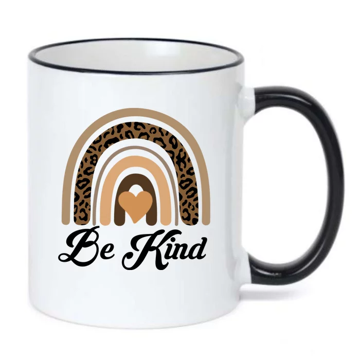 Be Kind, Kindness Matters Leopard Rainbow Cute Fall Autumn Black Color Changing Mug