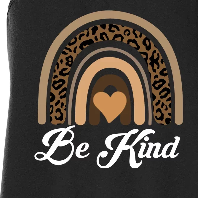 Be Kind, Kindness Matters Leopard Rainbow Cute Fall Autumn Women's Racerback Tank