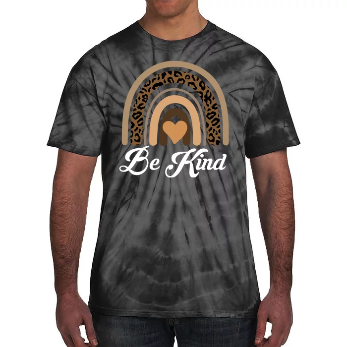 Be Kind, Kindness Matters Leopard Rainbow Cute Fall Autumn Tie-Dye T-Shirt