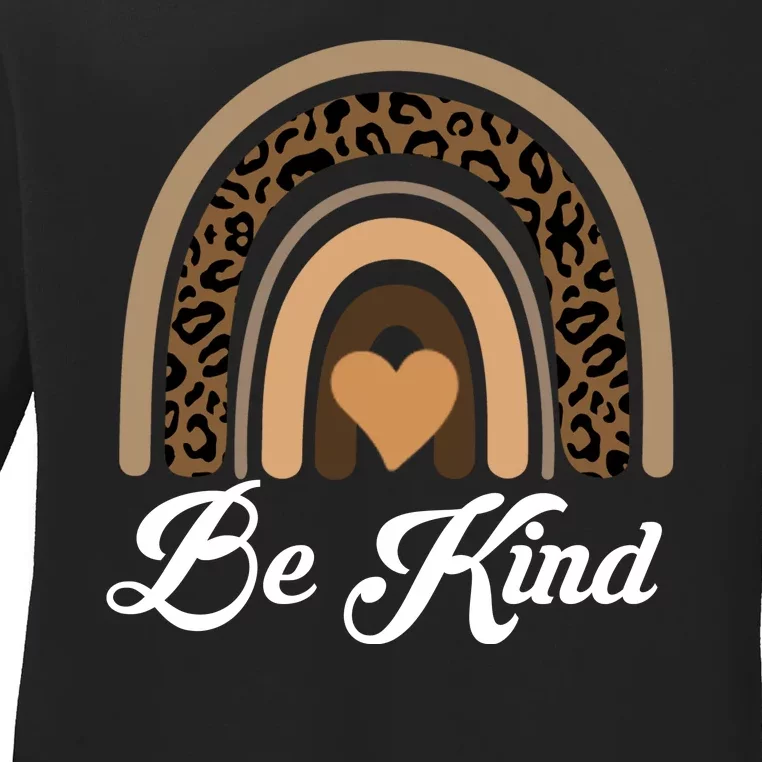 Be Kind, Kindness Matters Leopard Rainbow Cute Fall Autumn Ladies Long Sleeve Shirt