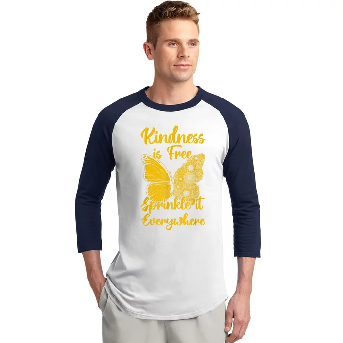 Be Kind Kindness Is Free Sprinkle It Everywhere Summer Baseball Sleeve Shirt