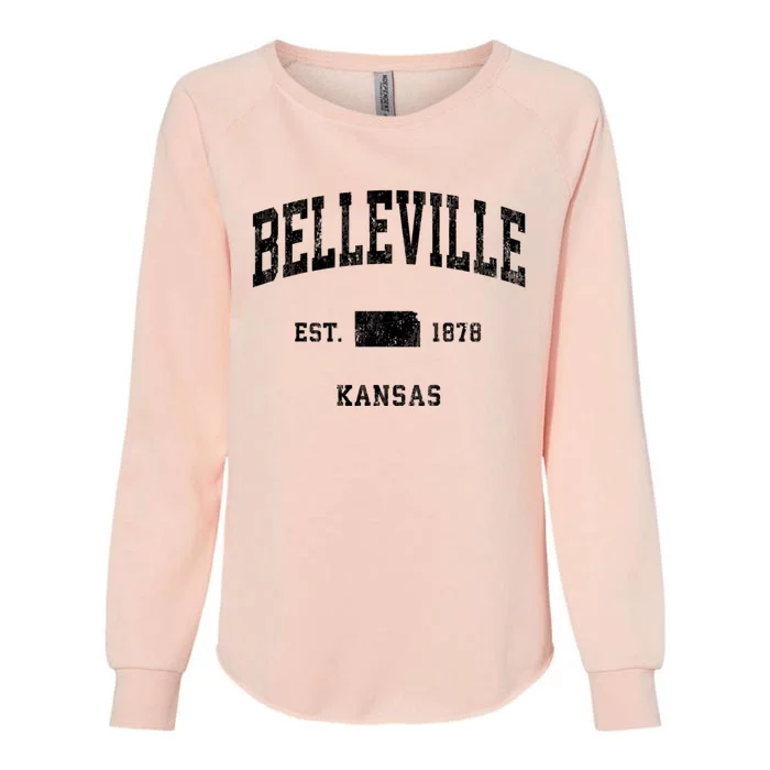 Belleville Kansas Ks Vintage Athletic Womens California Wash Sweatshirt