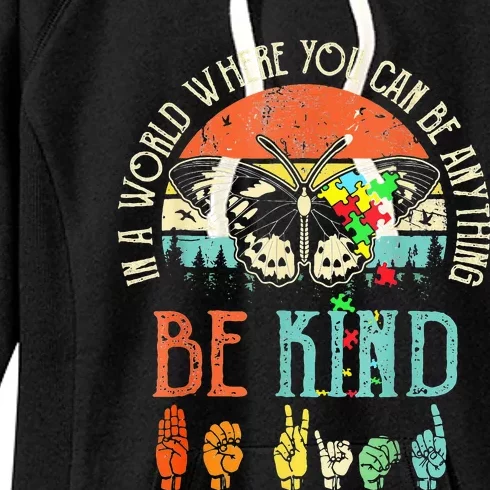 Be Kind Kindness For Autism Awareness Women's Fleece Hoodie