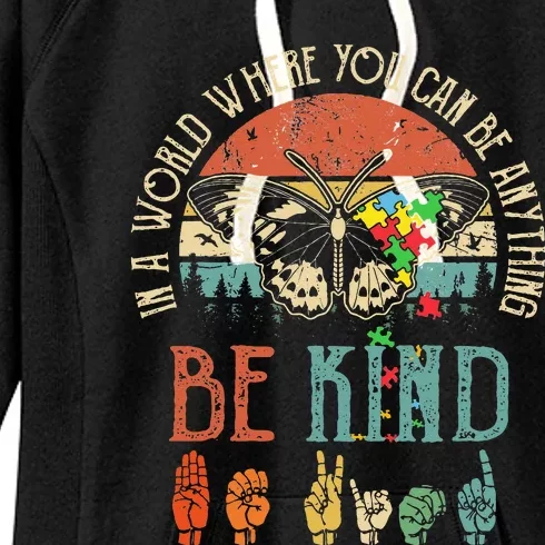 Be Kind Kindness For Women Autism Awareness Women's Fleece Hoodie