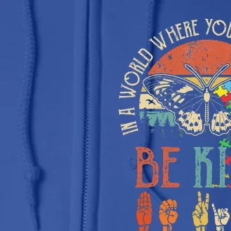 Be Kind Kindness For Women Autism Awareness Full Zip Hoodie