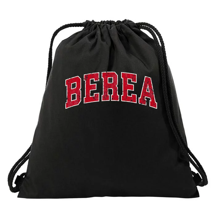 Berea Kentucky Ky Vintage Sports Design Red Design Drawstring Bag