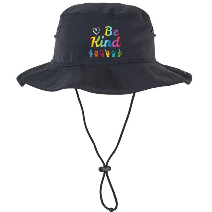 Be Kind Love ASL Sign Language Nonverbal Teacher Student Legacy Cool Fit Booney Bucket Hat