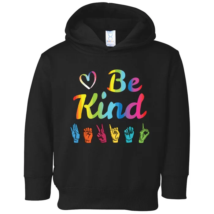 Be Kind Love ASL Sign Language Nonverbal Teacher Student Toddler Hoodie