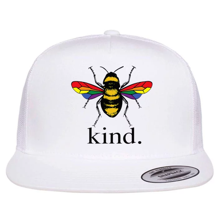 Be Kind LGBTQ Ally Gay Rights Cute Pride Month Bee Kindness Flat Bill Trucker Hat