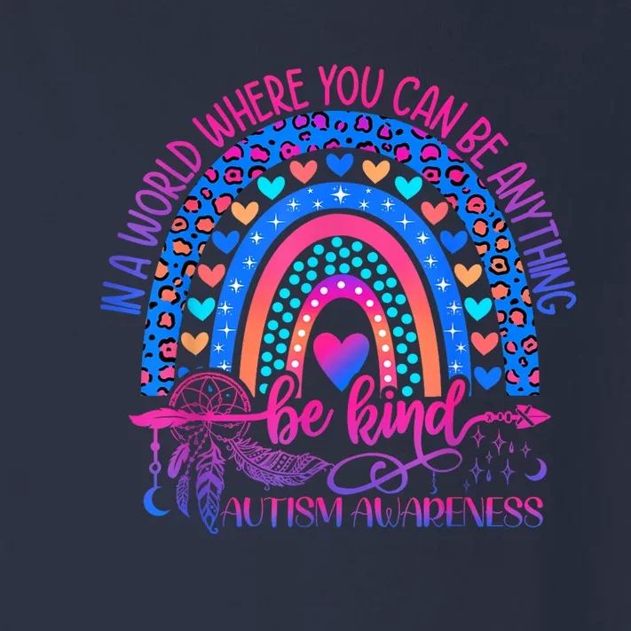 Be Kind Leopard Boho Rainbow Choose Kindness Gift Autism Awareness Toddler Long Sleeve Shirt