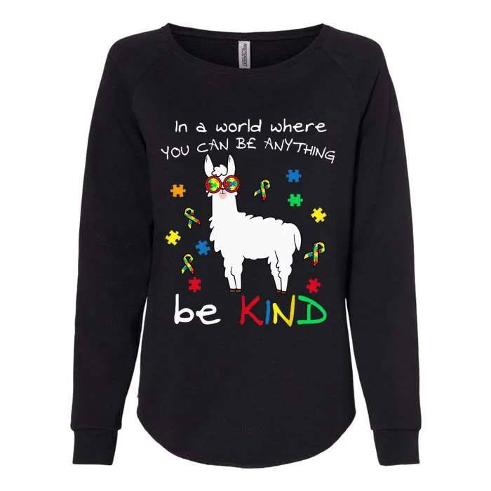 Be Kind Llama Puzzle Piece Cool Autism Awareness Gift Womens California Wash Sweatshirt