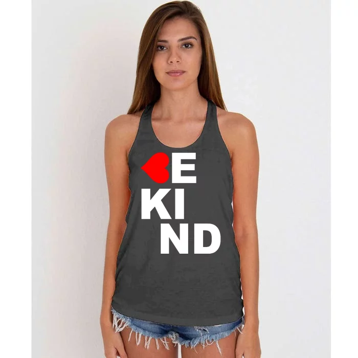 Be Kind Love Heart, Kindness Matters Women's Knotted Racerback Tank