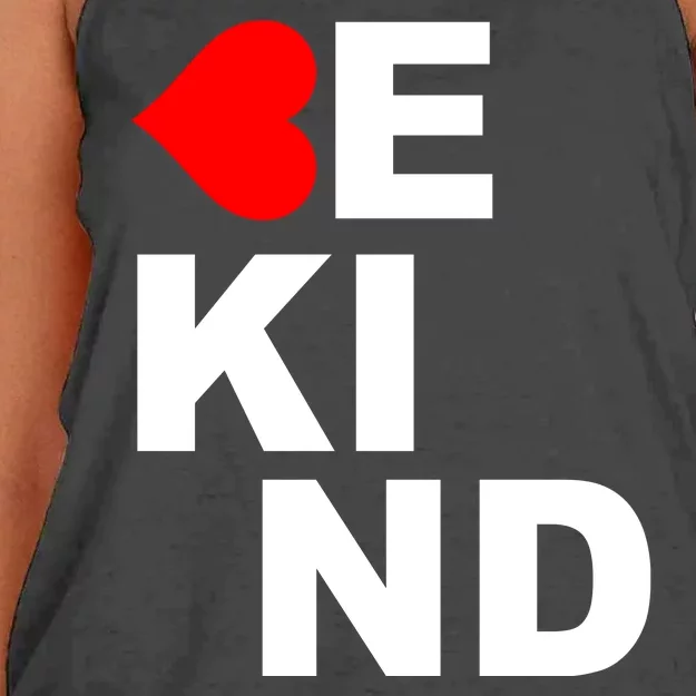 Be Kind Love Heart, Kindness Matters Women's Knotted Racerback Tank