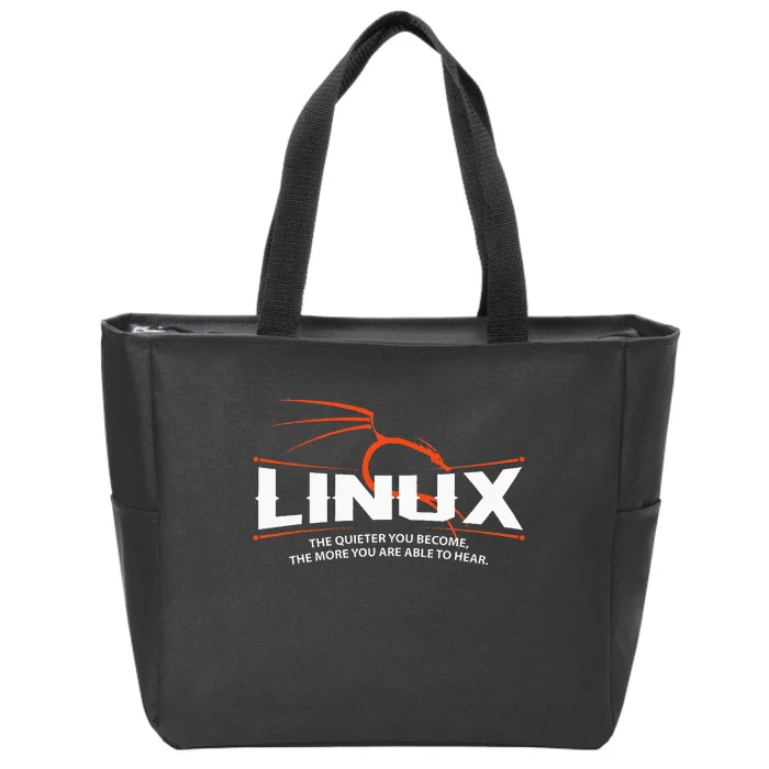 Backtrack Kali Linux Dragon And Tagline Zip Tote Bag