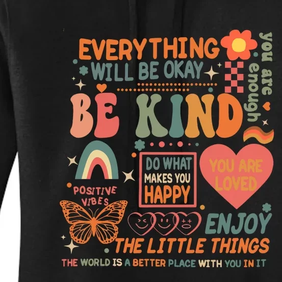 Be Kind Mental Health Awareness Women's Pullover Hoodie