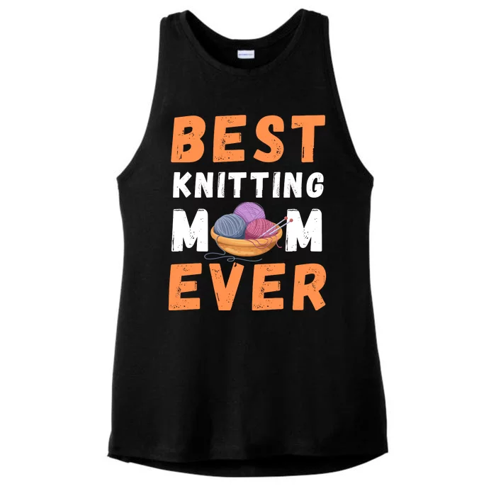 Best KNITTING Mom Ever Ladies Tri-Blend Wicking Tank