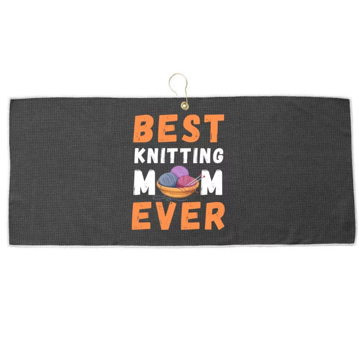 Best KNITTING Mom Ever Large Microfiber Waffle Golf Towel