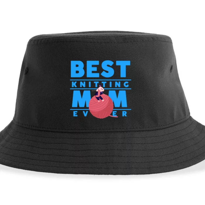 Best Knitting Mom Ever Funny Sustainable Bucket Hat