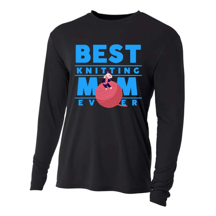 Best Knitting Mom Ever Funny Cooling Performance Long Sleeve Crew