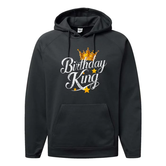 Birthday King Matching Birthday Bday Performance Fleece Hoodie