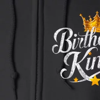 Birthday King Matching Birthday Bday Full Zip Hoodie