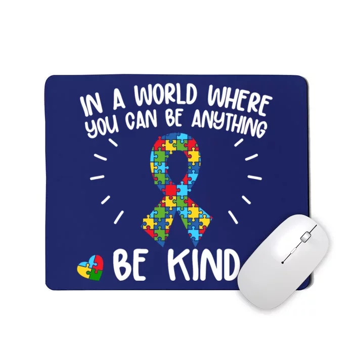 Be Kind Motivational Autism Awareness Slogan Autism Puzzle Message Mousepad