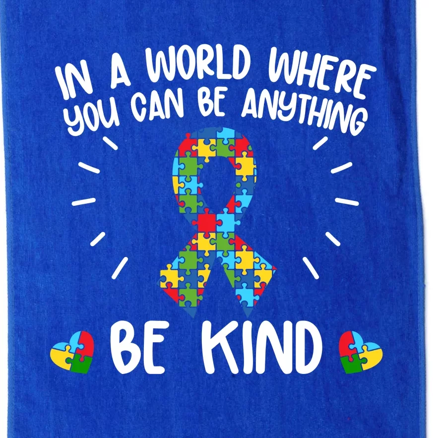 Be Kind Motivational Autism Awareness Slogan Autism Puzzle Message Platinum Collection Golf Towel