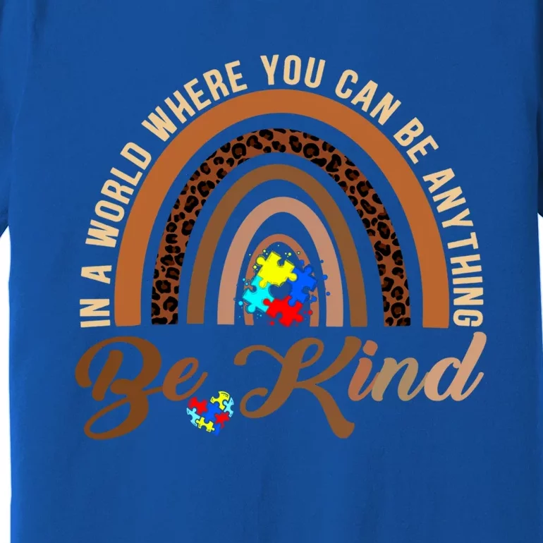 Be Kind Melanin Black History Month Rainbow Autism Leopard Gift Premium T-Shirt