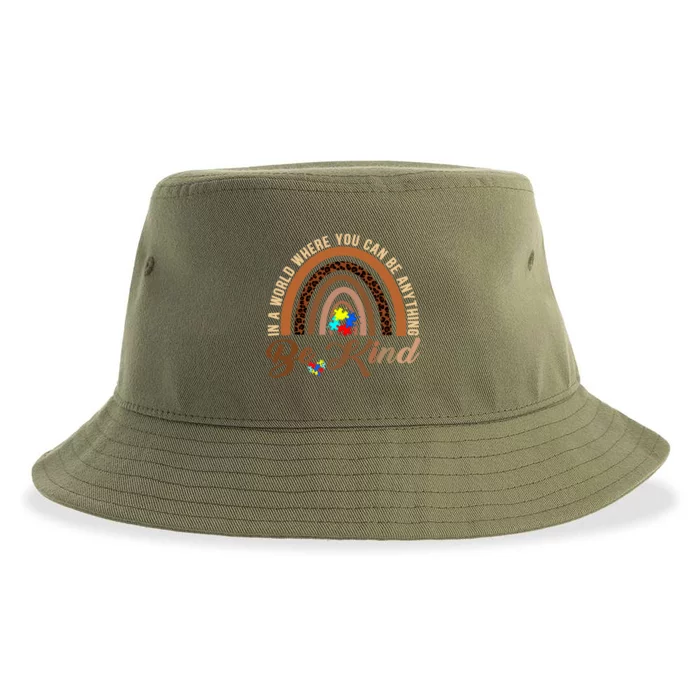 Be Kind Melanin Black History Month Rainbow Autism Leopard Gift Sustainable Bucket Hat