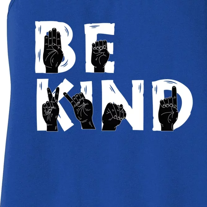 Be Kind Melanin Interpreter Sign Language African American Gift Women's Racerback Tank