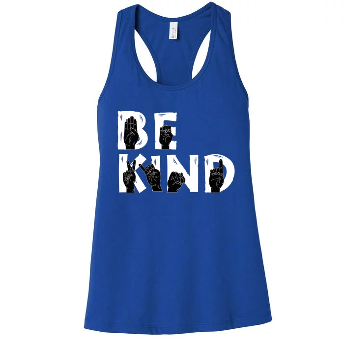 Be Kind Melanin Interpreter Sign Language African American Gift Women's Racerback Tank