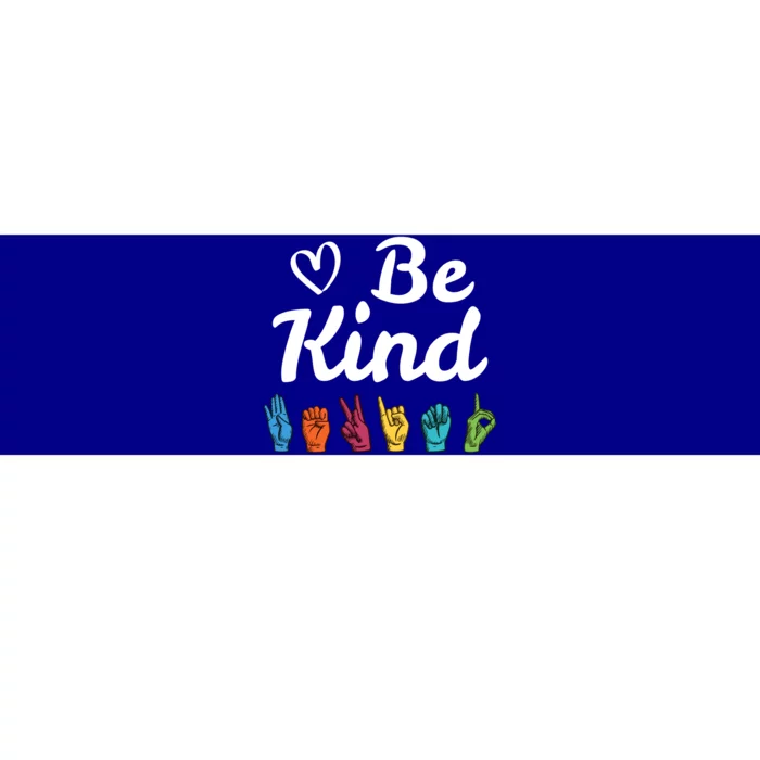 Be Kind Message Asl Sign Language Teacher Student Gift Bumper Sticker