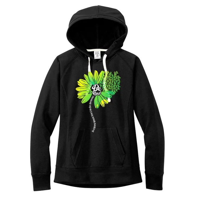 Be Kind Mental Health Awareness Flower Women's Fleece Hoodie