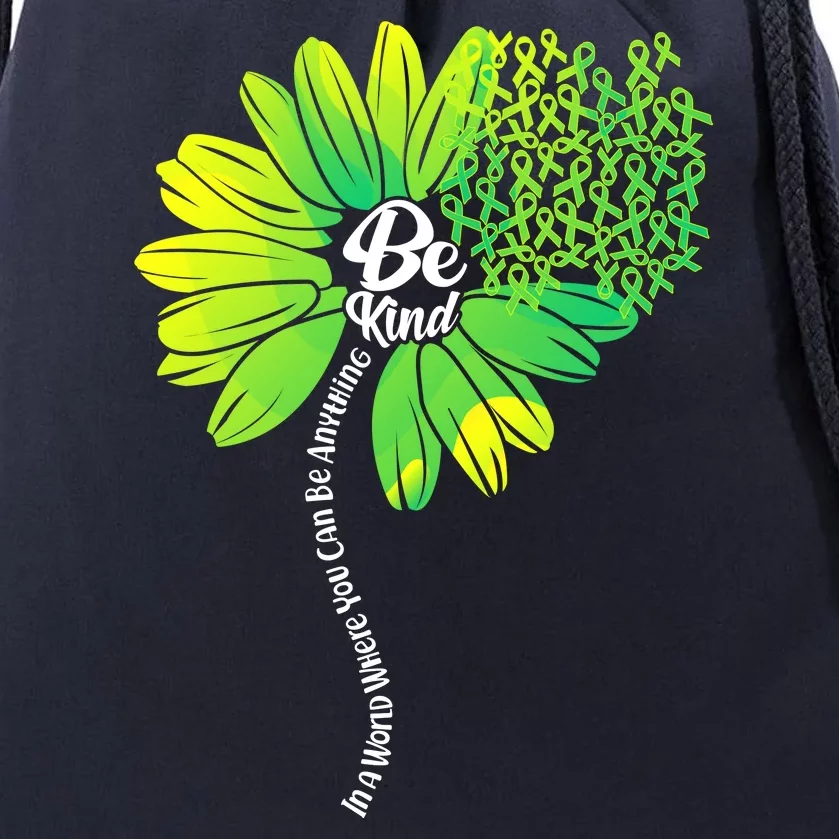 Be Kind Mental Health Awareness Flower Drawstring Bag