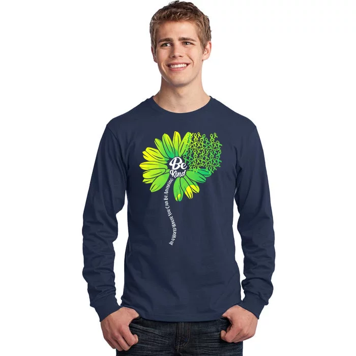 Be Kind Mental Health Awareness Flower Tall Long Sleeve T-Shirt