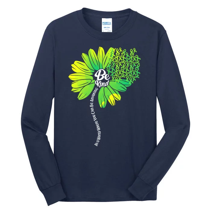 Be Kind Mental Health Awareness Flower Tall Long Sleeve T-Shirt