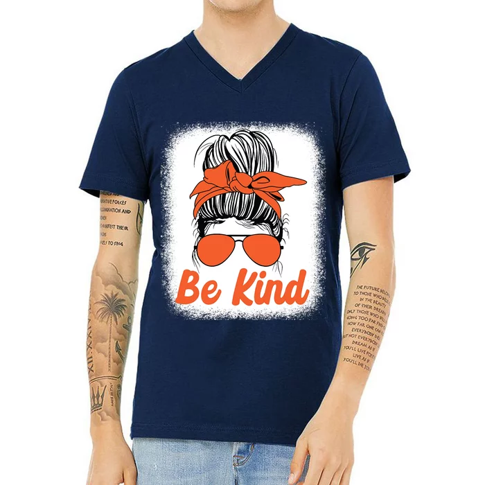 Be Kind Messy Unity Day Orange Anti Bullying Kids Unity Day V-Neck T-Shirt