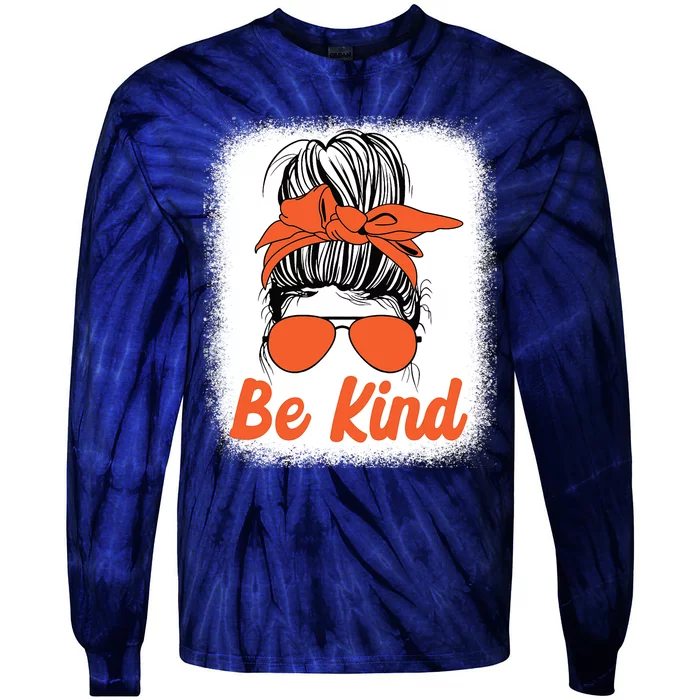 Be Kind Messy Unity Day Orange Anti Bullying Kids Unity Day Tie-Dye Long Sleeve Shirt