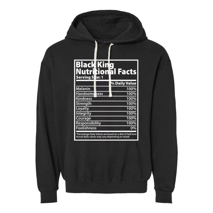 Black King Nutritional Facts Black History Pride Garment-Dyed Fleece Hoodie