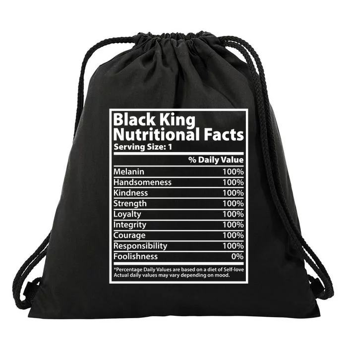 Black King Nutritional Facts Black History Pride Drawstring Bag