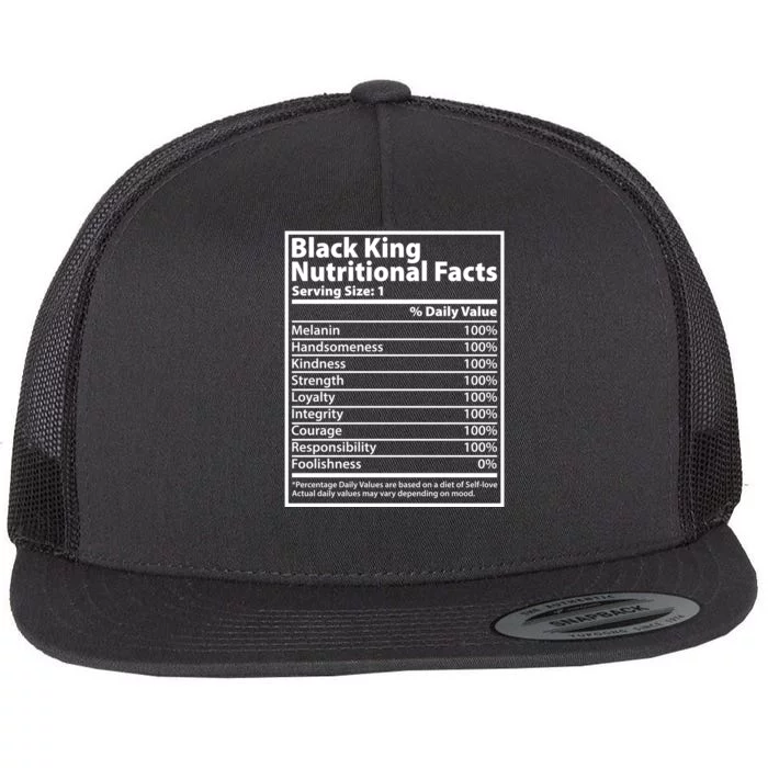 Black King Nutritional Facts Black History Pride Flat Bill Trucker Hat