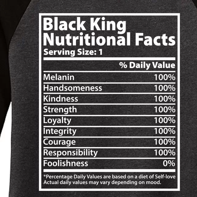 Black King Nutritional Facts Black History Pride Women's Tri-Blend 3/4-Sleeve Raglan Shirt